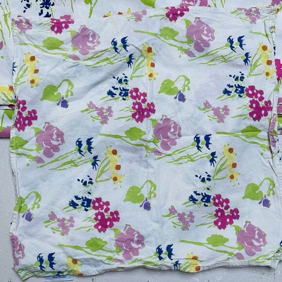 Pomegranate Inc Hand Blocks Tablecloth and 4 Napkins Floral Cotton 58 X 88 Inch - Picture 2 of 8